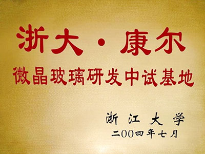 浙大康爾微晶玻璃研發中試基地2004